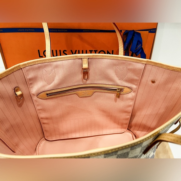 Beautiful LV Neverfull MM Damier Azur tote with rose ballerine interior 💕 - Picture 7 of 14